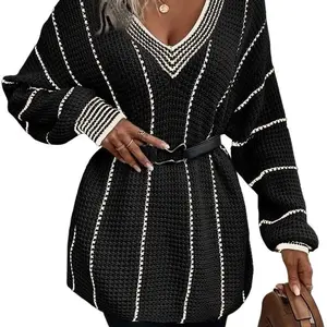pullover sweater women's loose versatile stripes