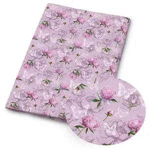 1pc Peony Rose Floral Print Fabric - 59 X 19.68 Inches (150 X 50 Cm) Pre-Cut Polyester Fabric with Dreamy Floral And Butterfly Patterns - Suitable for Sewing, Scrapbooking, Tablecloths And Crafts