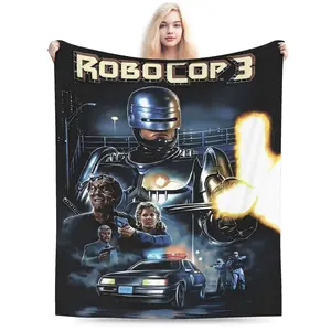 1 vibrant RoboCop character print flannel blanket, soft and suitable for the office, sofa or bed, the perfect gift for teenagers or adults, size 80*60 blanket plushthin quilt holiday gift Intense Nacho Printed Flannel Blanket