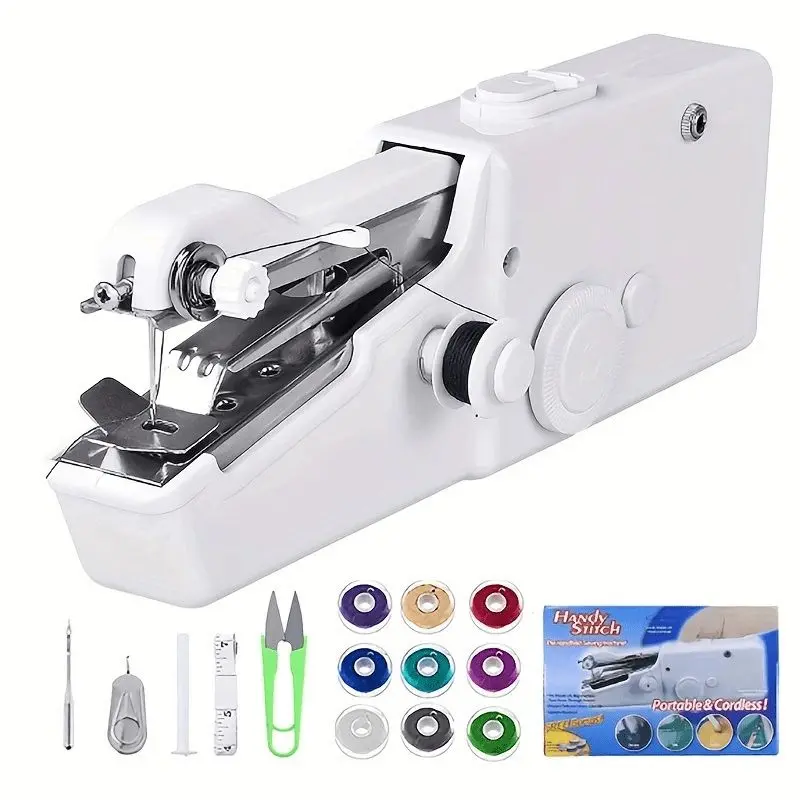 Pocket-Sized Cordless Handheld Multifunctional Home Sewing Machine with Accessory Kit, Quick Stitching, Easy Operation, Ideal for Beginner Sewing Crafts (Battery Not Included) Sewingmachine