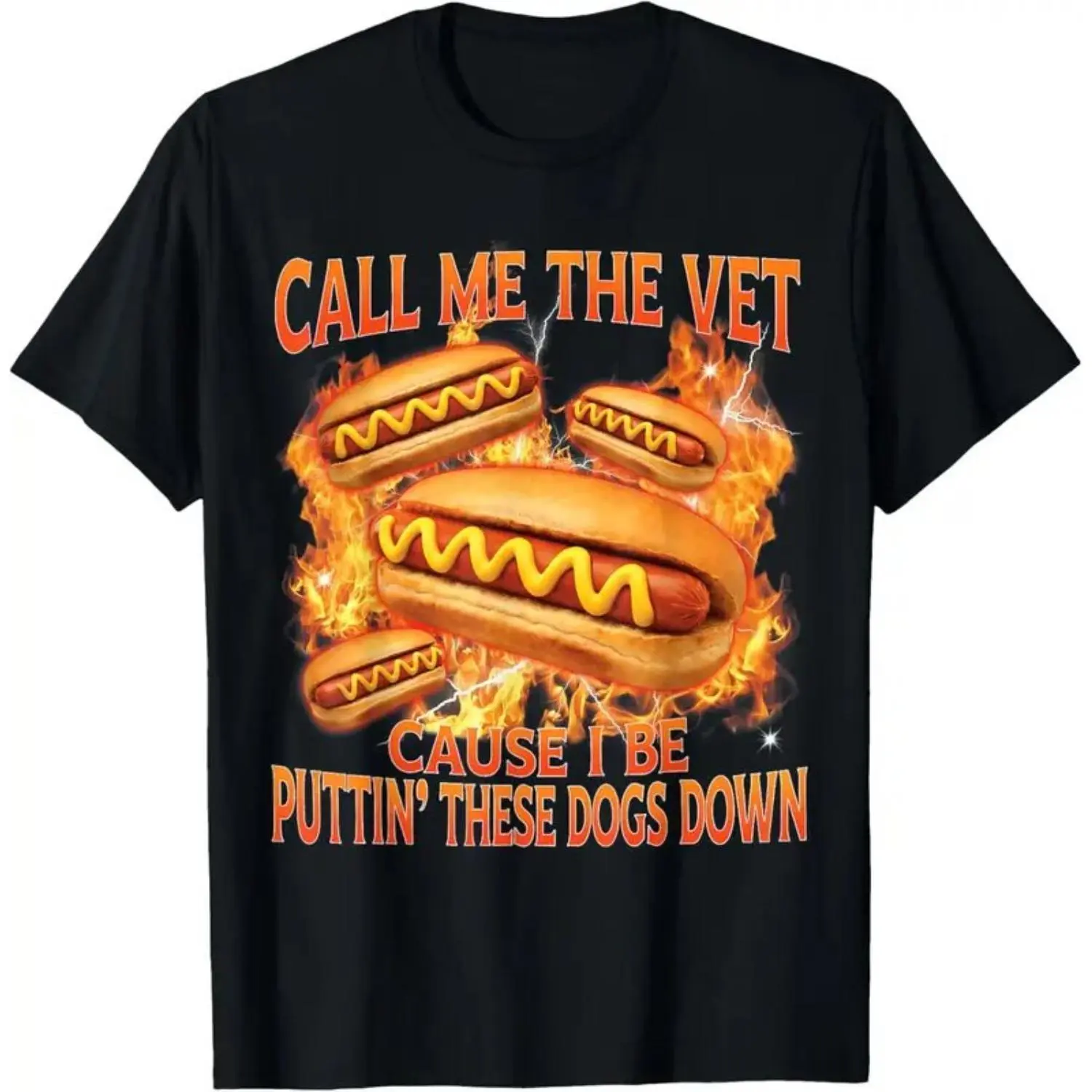 Humorously Casual Veterinary Themed Hard Hot Dog Meme T-Shirt
