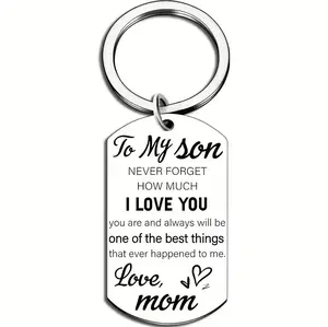 Inspirational Keychain Gift for Son - A Mother's Heartfelt Message for Birthdays Graduations Christmas & Back-to-School - Solid Design Meaningful Keepsake