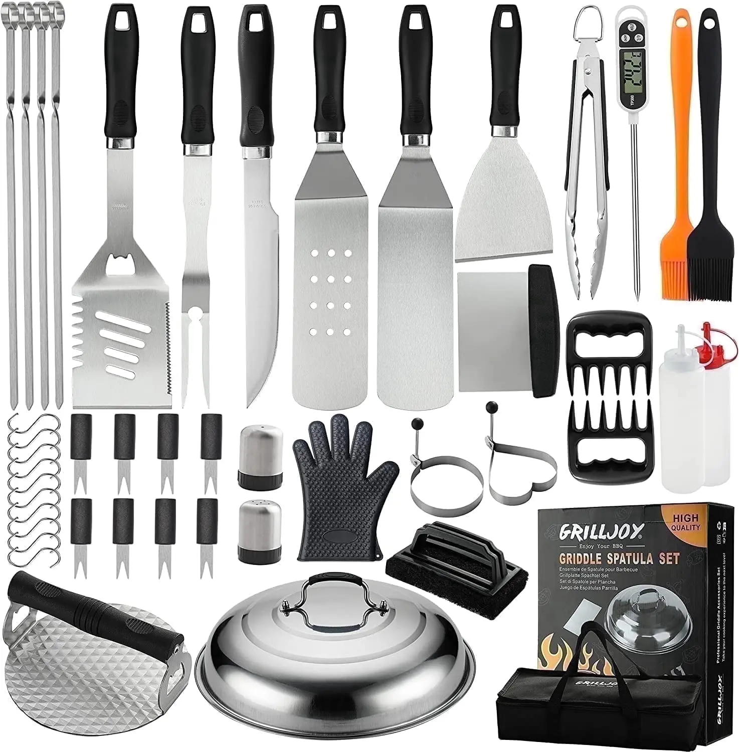 Grilljoy 46PCS Griddle Accessories Kit - The Perfect Valentine BBQ Gift Set for Blackstone Cooking Grilljoy 46PCS Griddle Accessories Kit - The Perfect Valentine BBQ Gift Set for Blackstone Cooking
