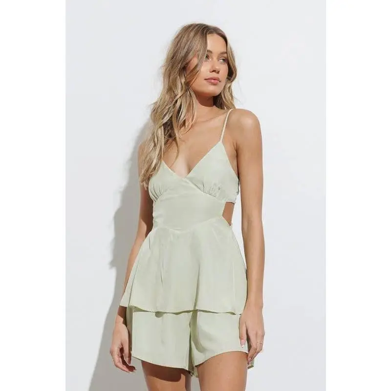 Anna Layered Backless Romper