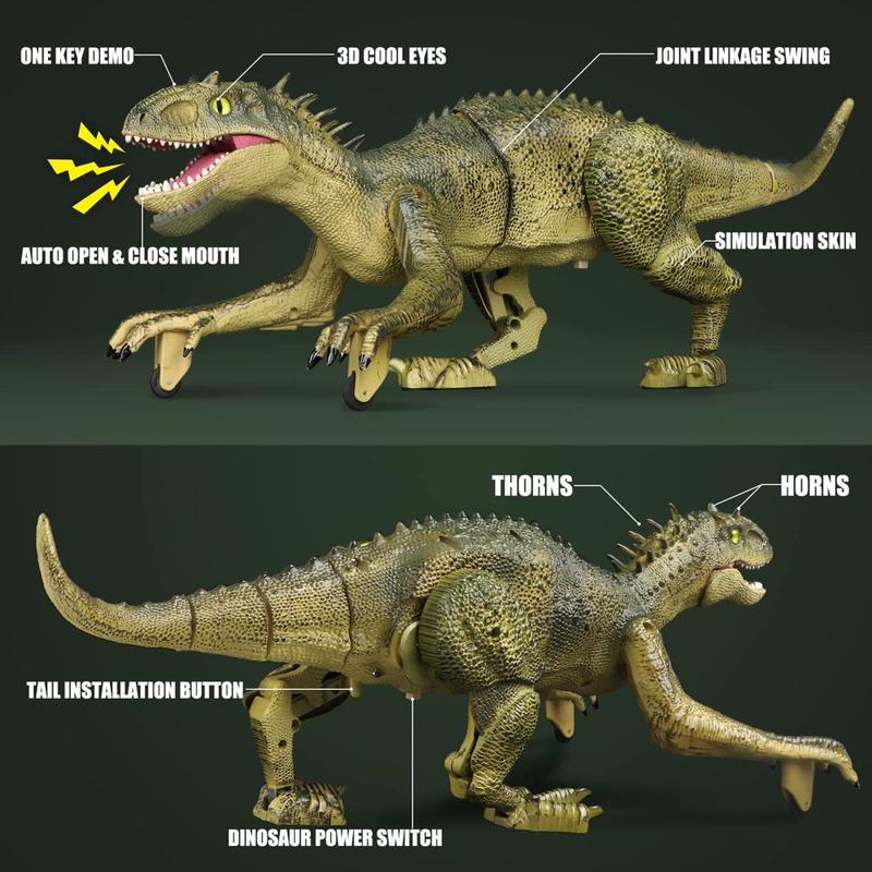Remote Control Dinosaur Toy, Tyrannosaurus Robot Walking RC Dinosaur with LED Light and Roaring Sounds for Boys Girls 3+ Years Old