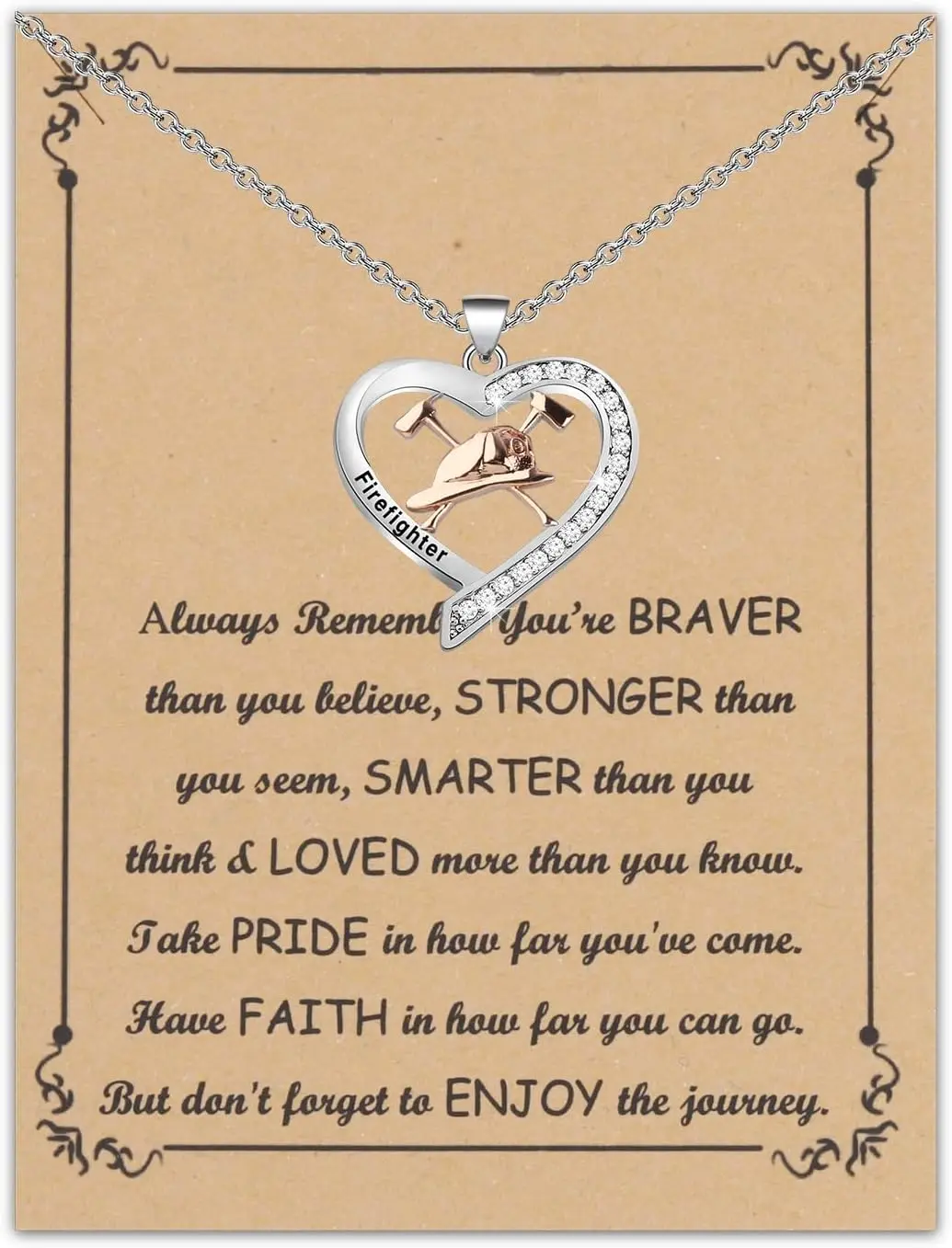 Firefighter Necklace Firefighter Jewelry Gifts for Mom Wife Girlfriend Firefighter Firewomen Appreciation Gifts