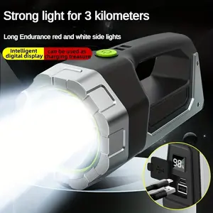 1pc High-Intensity LED Flashlight with Rechargeable 4000mAh Battery, Design, Magnetic Base & COB Side Lamp  Perfect for Camping, Fishing, Hunting, Car Repairs & Emergencies, Camping Essentials | Robust Flashlight Design | Rechargeable Flash