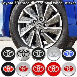 Toyota Wheel HUB Center Cap Set, Car Emblem Decoration Accessories, Replacement Rim Cover, Fits Corolla, Camry, Rav4, Highlander, Prius, Universal Car Sticker