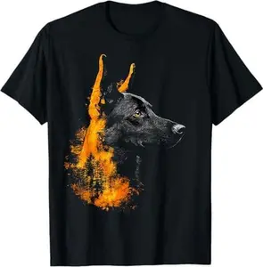 Belgian Malinois Dog Motif Pet Illustration Belgian Malinois T-Shirt