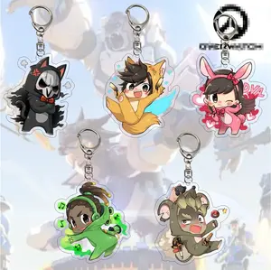 Overwatch Keychain – Reaper, D.Va, Junkrat Cosplay Charm Pendant, Game Merchandise Badge, Cute Gift for Fans