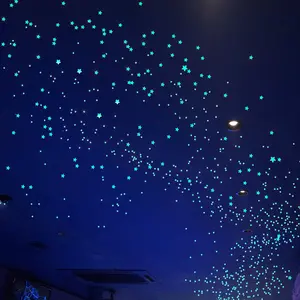 Glow in The Dark Stars  Decor for Ceiling 633 count Realistic 3D Stickers Starry Sky Shining Decoration  for  Bedroom Bedding Room Gifts