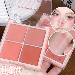 Four-Color Blush Cream Makeup Long-Lasting Multi-Function Cream Waterproof Blush Cream |   End, Durable Coverage of All Light Beige Tones, Versatile Orange And Pink Tones, Perfect'S Day Gifts, Everyday Blush