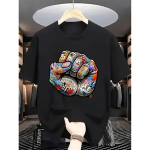 Loose-Fitting Round Neck Short-Sleeve T-Shirt | Comfortable, Breathable with Fashionable Print Designs