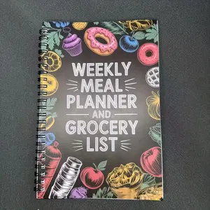 Weekly Meal Plan and Shopping List Organizer, Meal Planner, A5 Size, Soft Cover, Mixed Colors, Color-Coded Food Tracking, Recipes, Ideal for Weight Loss