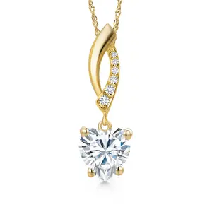 Gem Stone King Gemstone Birthstone and Lab Grown Diamond Infinity Pendant Necklace For Women in 14K Yellow Gold | Gold Necklace For Women | With 18 Inch Gold Chain