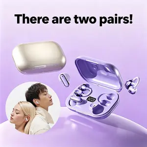 Two Pairs Wireless Couple Earbuds with LED Display – Bluetooth 5.4 In-Ear & Clip-On Headphones for Gaming, Music, Movies & Cute Gift Ideas,Summer Vibe
