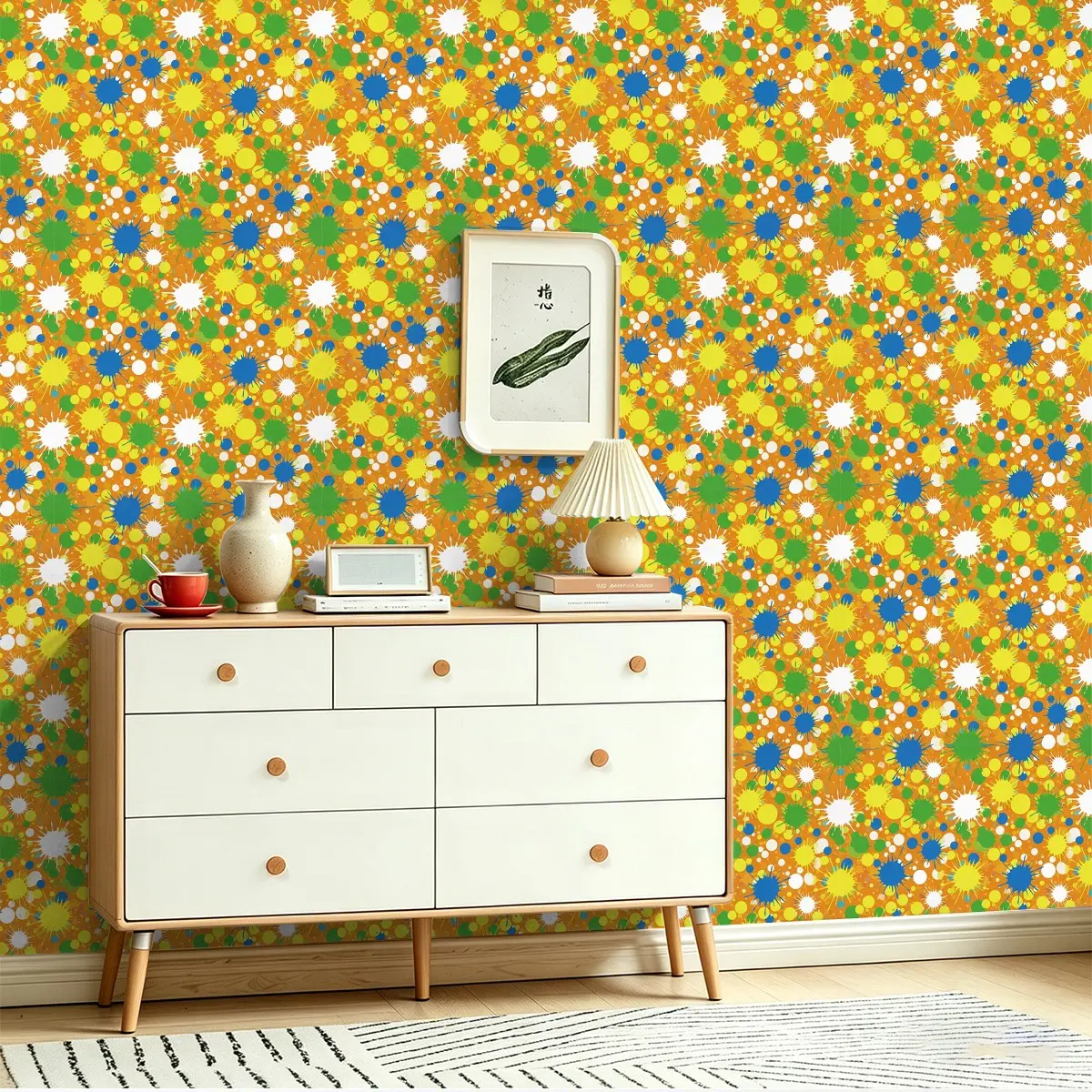 Seamless Peel and Stick Wallpaper Designs, Street Art Graffiti Print, Removable Wall Decal, Bright Long-Lasting Color, Covers Imperfections