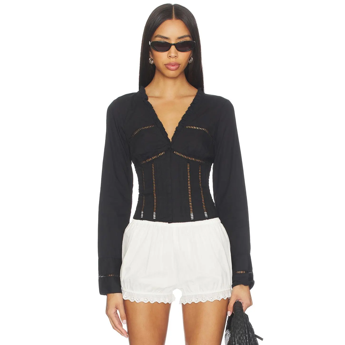 Free People Frankie Corset Top in Black