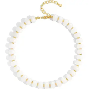 Summer Beach Jewelry Chunky Beaded Necklace for Women Trendy Statement Big Colorful Resin Bead Choker Necklaces Boho Charm Jewelry Cute Gifts for Love