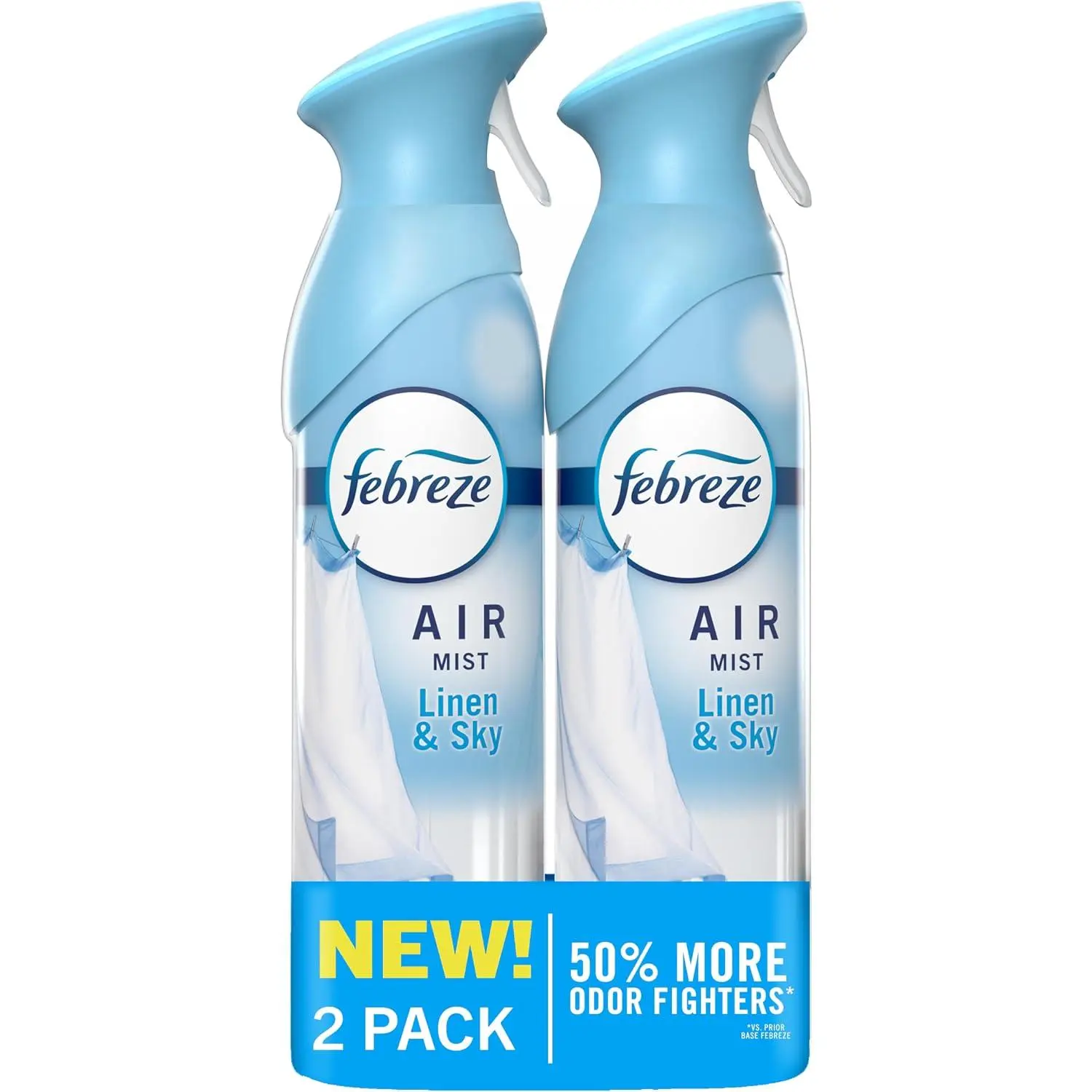 Febreze Air Mist, Air Freshener Spray, Odor Fighting Room Spray, Deodorizer for Home Bathroom Kitchen Office Apartment Dorm Room Classroom, Linen & Sky Scent, 8.1oz (Pack of 2)