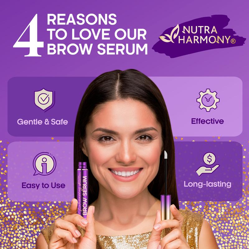 Enhancing Brow Serum for Eyebrow Growth with Keratin & Biotin Peptides, Hyaluronic Acid, Creatine, and Castor Oil for Fuller, Thicker Brows, Strength & Nourishment Treatment, Non-Irritating Vegan, 8ml