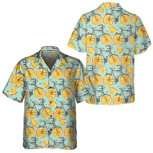 I Love Cycling And Orange Hawaiian Shirt, Bicycle Shirt For Men & Women, Best Gift For Bikers, Short Sleeve Casual Button Down Shirts Summer Beach Shirt, Tropical Floral Shirt