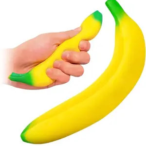 Banana Squeeze Toy, Adult Stress Relief Banana Massage Toy, Soft Foam Pressure Relief Toy, for Stress Relief, Realistic Bright Appearance, Suitable for Gifts and Decoration