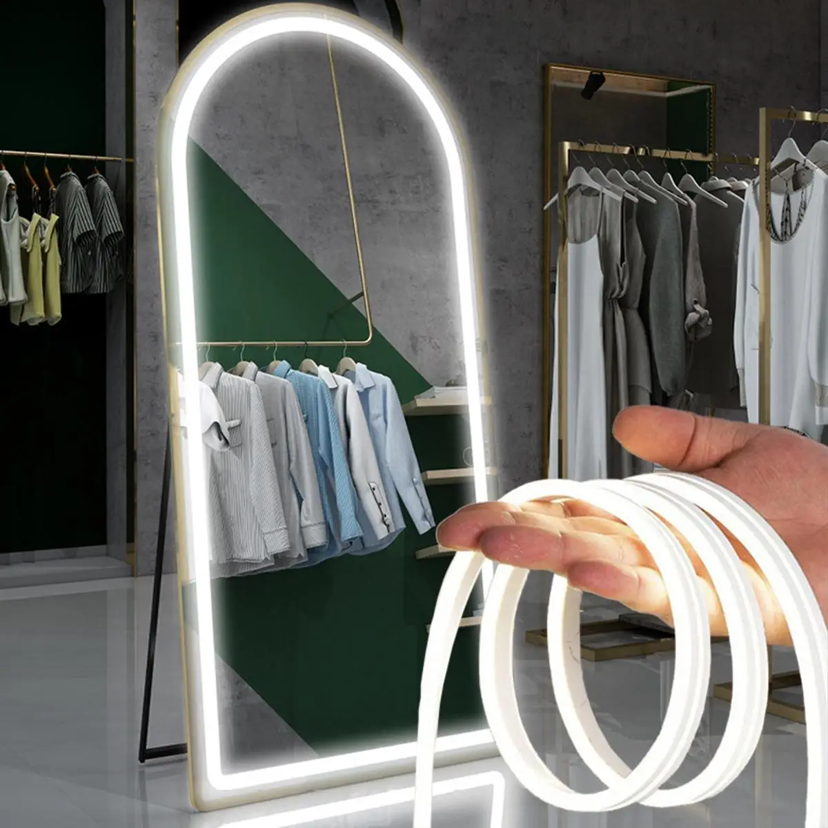 USB Powered LED Strip Light, Waterproof Dimmable Flexible Strip Light, Suitable for Live Streaming, Makeup Mirrors, Dressing Mirrors, Bathrooms, Indoo