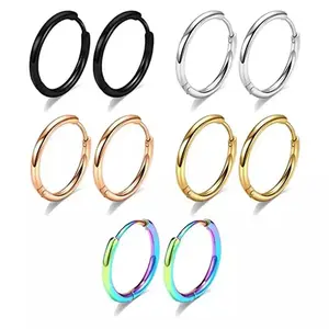 Stainless Steel 12 Gauge Huggie Hoop Earrings Unisex Women Men 13mm - 25mm E10