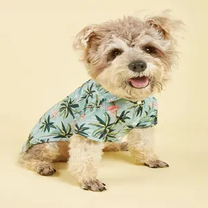 Hawaiian Style Pet Cat Dog Sweater with Collar, Suitable for All Seasons, Perfect for Festive Holidays, Travel, Home Use
