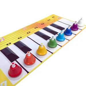 Desk Bells for Kids, 8 Note Diatonic Hand Bells, Rainbow Music Handbells Table Top Bells Musical Percussion Instrument