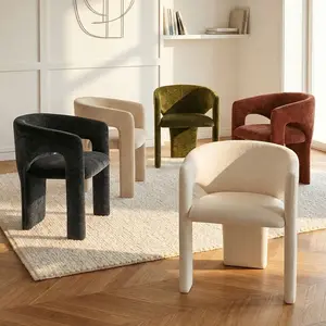 Khloe Modern Chenille Dining Chair with Arms (1-Piece)