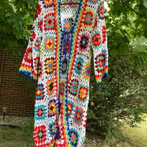 Handmade crochet granny Square cardigan, beach wear