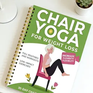 Chair Yoga for Weight Loss Planner, 30-Day Slimming Program, Low Impact Home Workout for Beginners & Seniors, Improve Flexibility, Whole Body Workout