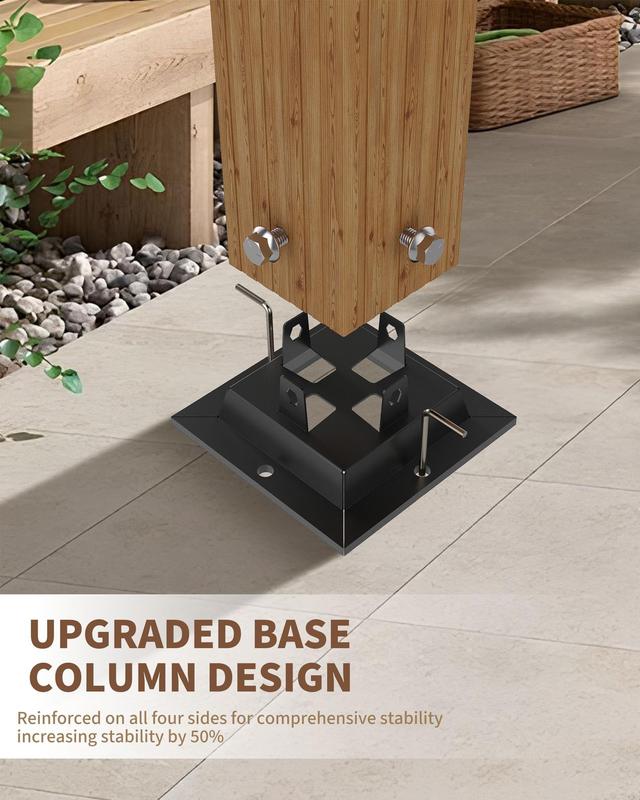 GARVEE 10x13 FT Aluminum Pergola with Adjustable Canopy, Outdoor Metal Gazebo with Reinforced Frame, Waterproof Sun Shade & Windproof Netting for Patio, Backyard, Garden