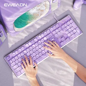 Wired Gaming Keyboard, Mechanical Feel LED Backlit Keyboard, Ergonomic Design Keyboard, Portable Computer Peripheral Accessories for Windows Laptop