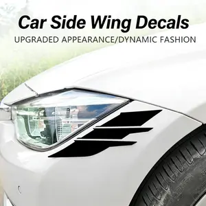 Car Fender Blade Side Wing Decoration Sticker, Car Stickers, Cool Sports Style Simulated Side Vent, Tpu Material Durable Scratch Resistant Heat Resistant