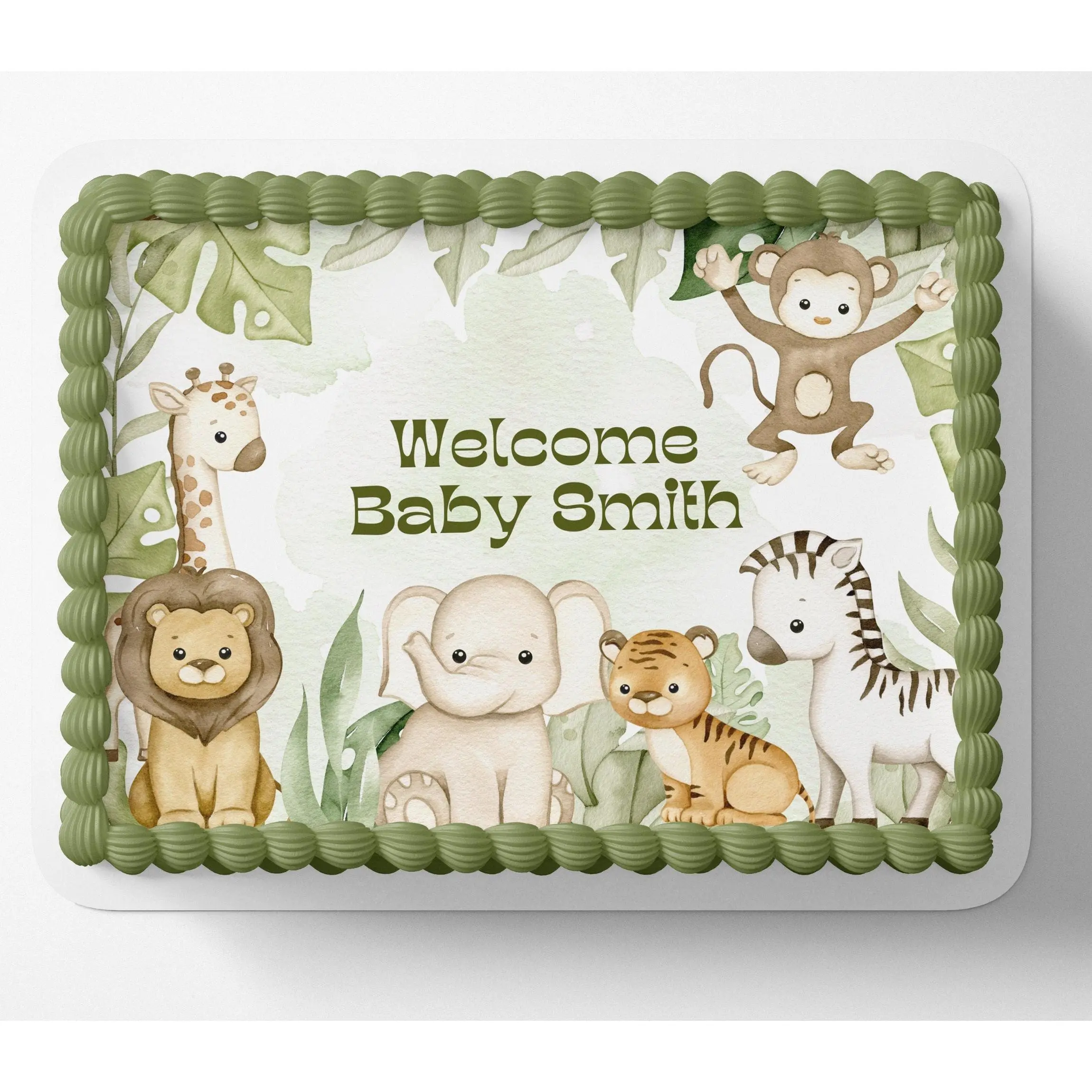 SAFARI BABY SHOWER Cake Topper Edible Image Jungle baby shower Edible Image Safari Baby shower cake Decorations Personalized cake topper