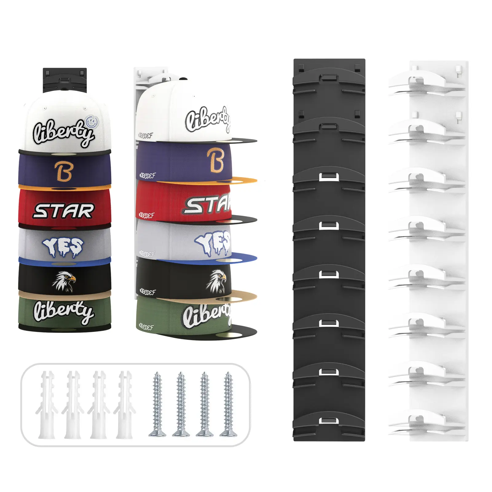 2 baseballcap storage racks, wall-mounted hat racks, wall-mounted hat hooks, can hold up to 16 hats
