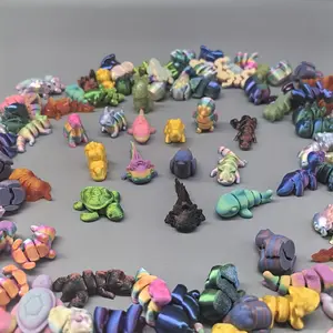 60 Piece Set 3D Printed Animal Kingdom Models, Turtle Designs, Unique Animal Decorations, Room Decoration, Garden Ornaments, Aquarium Accessories, Holiday Scene Ideal Choice