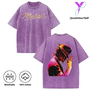 Washed T-shirt, 100% cotton, double-sided printed design Michael Jackson Shirt, Retro MJ Graphic Tee, King of Pop Tribute T-Shirt, Smooth Criminal Pop Art Top, Music Legend Gift, Iconic Dancer Tee