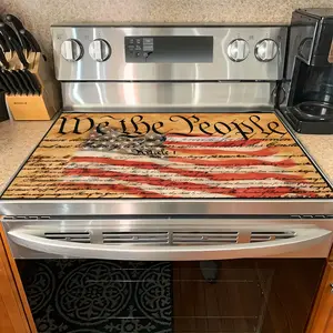 1PC heat insulation pad Patriotic "We the People" Constitution Felt Heat Resistant Mat - Non-Slip Washable Dust-Proof Kitchen Decor Pad Kitchenware for Stove, Table, Washer, Fridge, Bathroom & Appliances