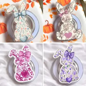 Bunny Flowers Magsafe Phone Grip - Aesthetics Magnetic Pop Socket Kickstand for Phone