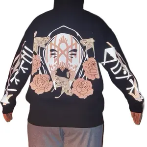 ST Mask Roses Moths Reflective hoodie Sweatshirt, loose fit nighttime riding essential garment