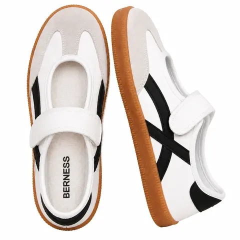 BERNESS Lorenzia Women's Mary Janes - Retro Ballet Flats, Vintage Low-Top Trending Round Toe Casual Walking Shoes for Daily Wear