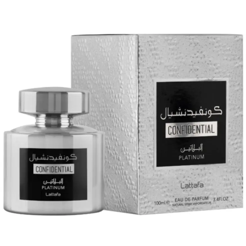 Lattafa Confidential Platinum For Unisex 3.4 Oz EDP Spray