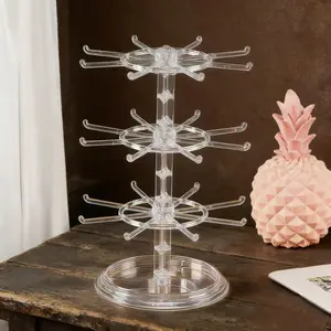New Rotatable Earring Organizer Rack, Jewelry Display Stand, Bracelet and Pendant Holder, Small Accessories Tray, Elegant Storage Solution