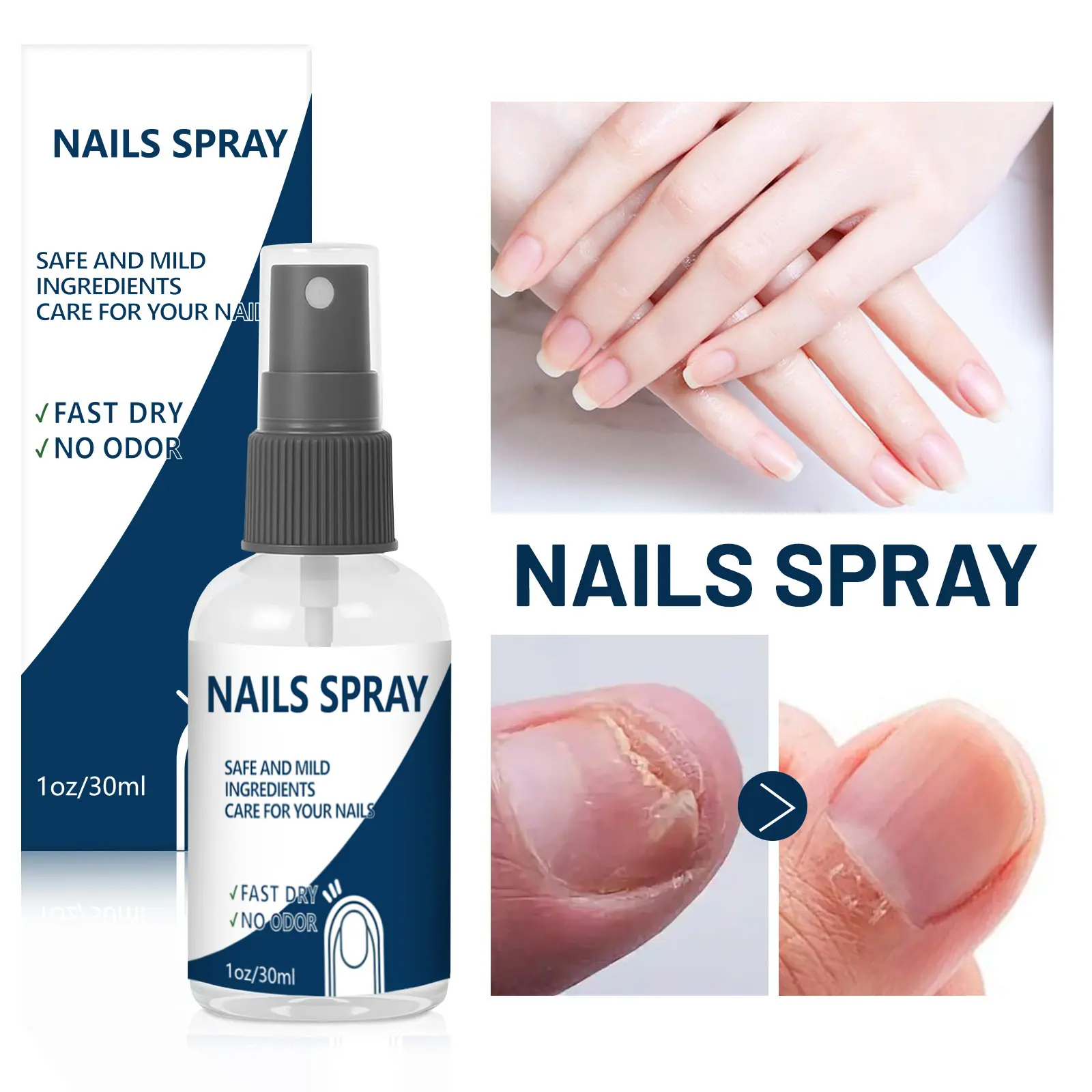 Spray-On Nails Fast Drying Nail Polish Moisturizer For Men And Women With A Fragrance-Free Formula Made From Gentle, Non-Toxic Ingredients, 30Ml / 1 Fl Oz