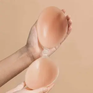 Women's Invisible Reusable Silicone Adhesive Bra with Natural Lifting Effect Seamless Front Closure for Wedding Dress & Summer Comfortable Daily Wear