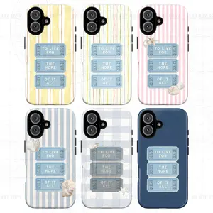 To live for the hope of it all Tough Phone Case, colorful stripe lines and checker Phone Cover, gift for him for her